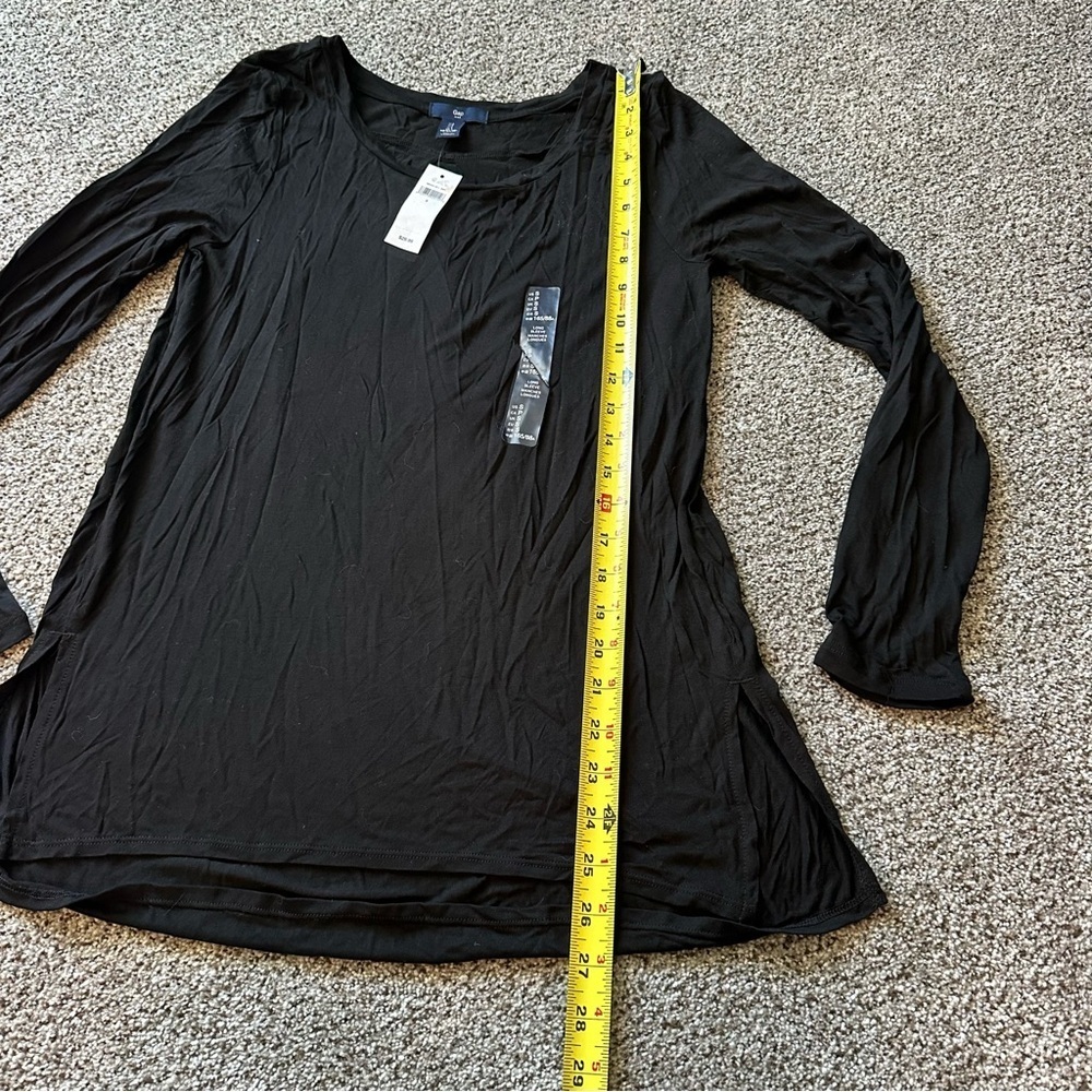 GAP S Black Silky Knit Long Sleeve Tee NWT R $29 - Picture 7 of 9